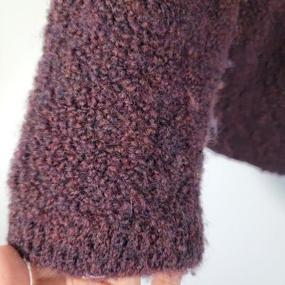 Talbots Made In Italy Women Full-Zip Boucle Sweater M Brown Collared Wool Blend - Picture 4 of 11